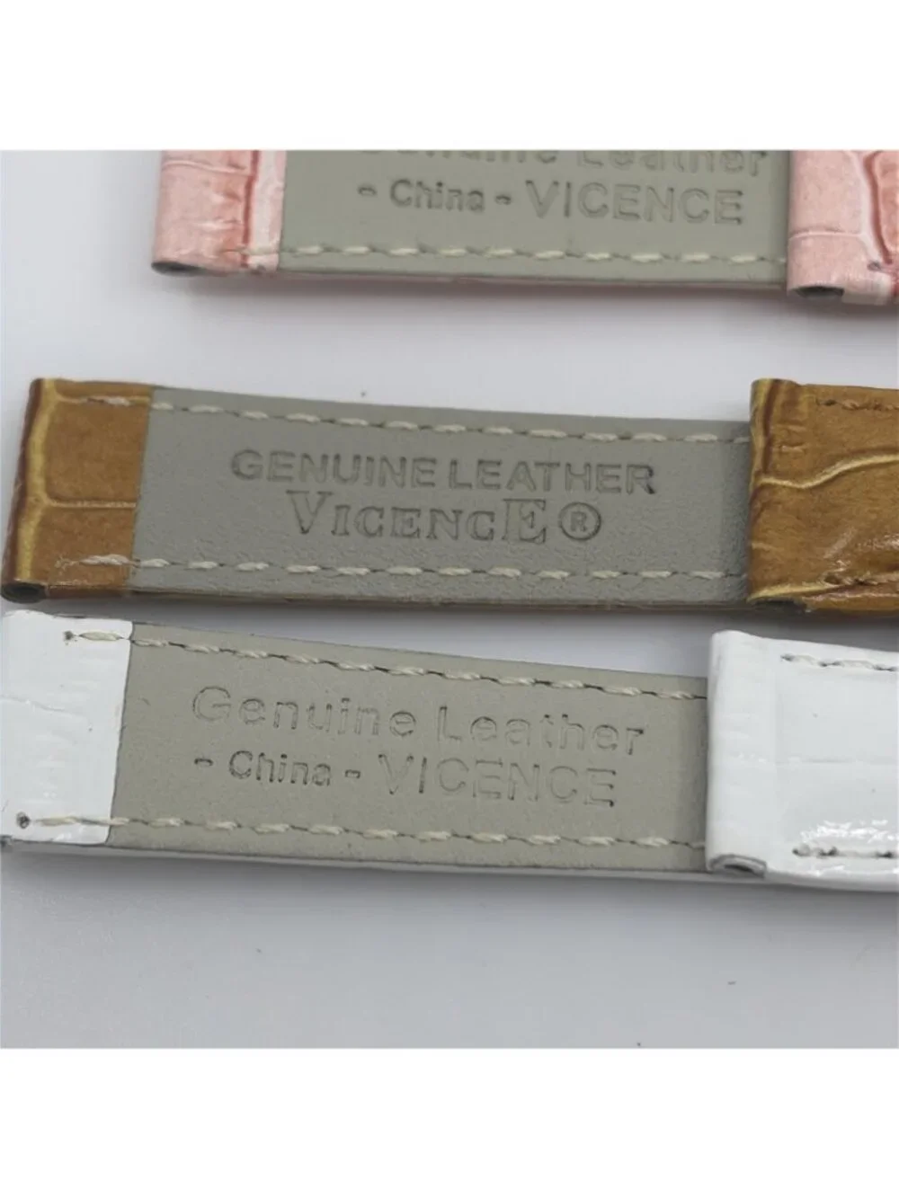 Vicence 12mm Genuine Leather Watch Bands 10pk Many Colors Crocodile Embossed
